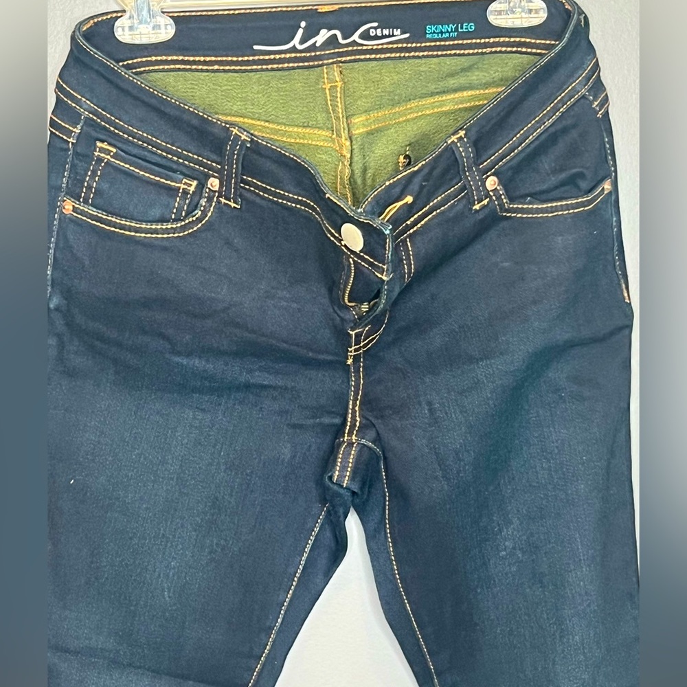 NWOT INC Women’s Regular Fit Skinny Leg Dark Blue Denim Jean